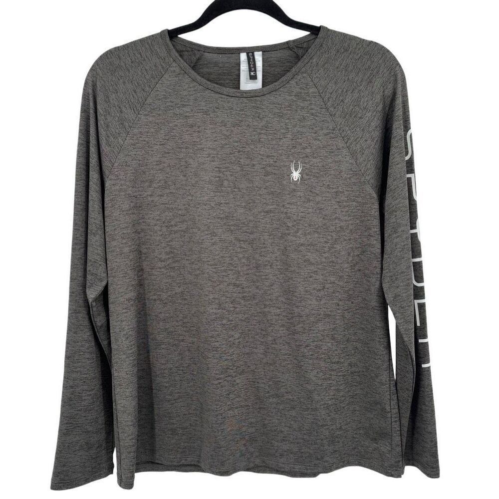 Spyder Active Long Sleeve Men's Athletic Tee‎ Shirt Gray Size Large
